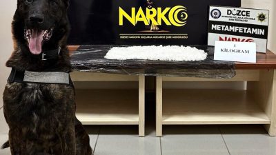 Düzce’de polis ekiplerince gerçekleştirilen operasyonda 1 kilogram metamfetamin ele geçirilirken,