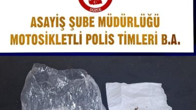 DÜZCE (İHA) – Düzce’de polis ekipleri tarafından yapılan çalışmada metamfetamin