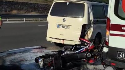Kocaeli’nin İzmit ilçesinde, Kuzey Marmara Otoyolu’nda panelvana arkadan çarparak ağır