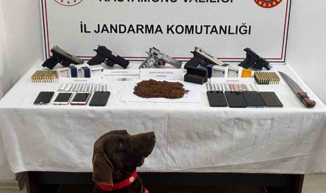 Kastamonu’da jandarma ekiplerince 8 ayrı adrese düzenlenen uyuşturucu operasyonunda 9