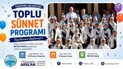 Taşköprü Belediyesi tarafından geleneksel hale getirilen toplu sünnet programı için