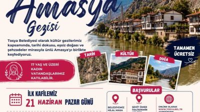 Tosya Belediyesi tarafından kadınlara yönelik düzenlenecek Amasya kültür gezisinin başvuruları