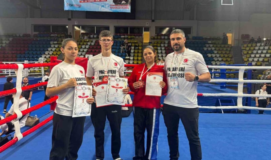 Bilecikli kick boks sporcuları Tuba Nur Yağcı ve Mert Demir