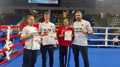 Bilecikli kick boks sporcuları Tuba Nur Yağcı ve Mert Demir