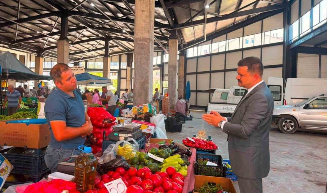 Bilecik’in Gölpazarı İlçe Kaymakamı Onur Titiz, ilçe pazarında köylü üreticilerle