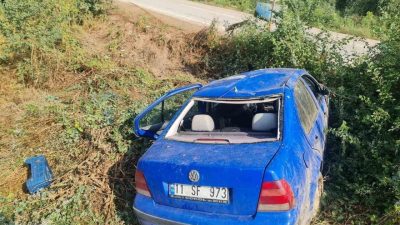 Bilecik’te kontrolden çıkan otomobilin takla atması sonucu meydana gelen trafik