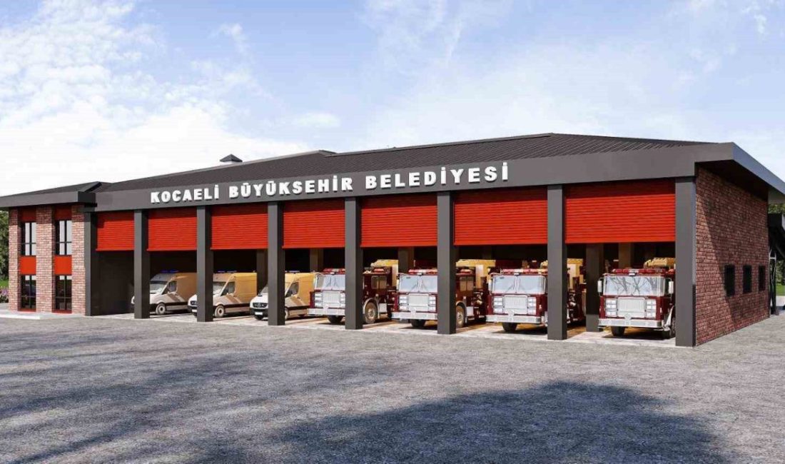 Gebze Millet Bahçesi’nde inşa edilen yeni itfaiye müfreze binasında çalışmalar