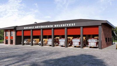 Gebze Millet Bahçesi’nde inşa edilen yeni itfaiye müfreze binasında çalışmalar