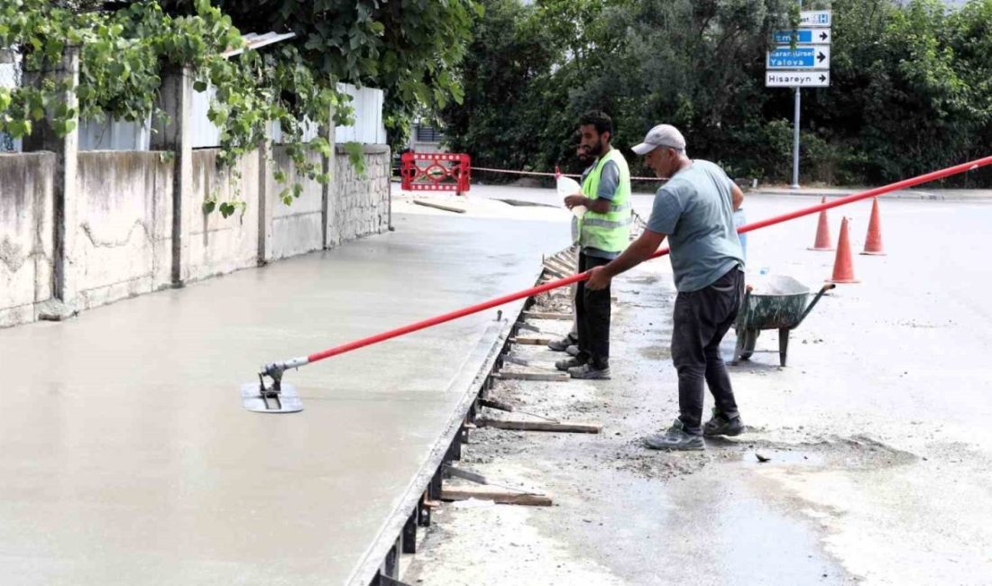 Gölcük Çiftlik Mahallesi’nde altyapının yenilenmesinin ardından başlatılan üstyapı çalışmaları tüm