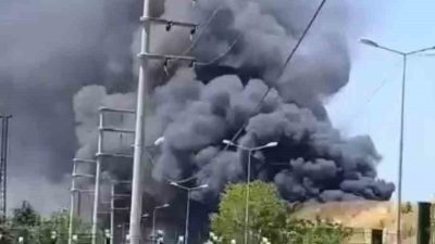 Kocaeli’nin Körfez ilçesinde bir iş yerinde çıkan yangın, itfaiye ekiplerince