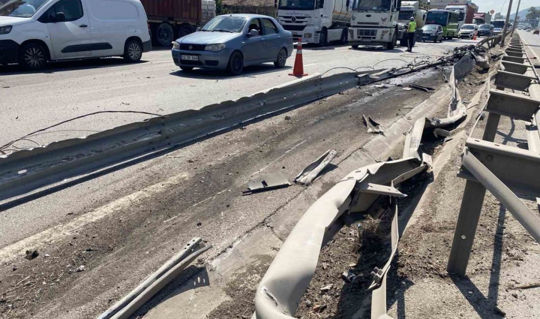 Kocaeli’nin Körfez ilçesinde kontrolden çıkan tır, bariyerleri aşarak karşı şeritte