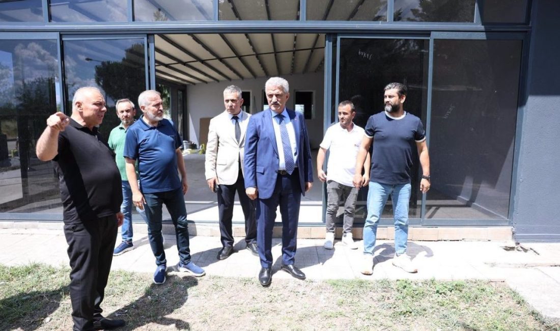İş Sendikası’nın katkılarıyla yapımı sürdürülen Konuralp Meşale Spor Okulunda sona