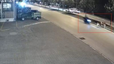 Düzce’de seyir halindeki motosikletli bir anda yola çıkan büyükbaş hayvana