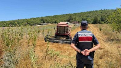 Bilecik’te su tankeri kullanmadan hasat yapan biçördöver sahibine 3 bin