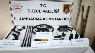 DÜZCE (İHA) – Düzce’nin Yığılca ilçesinde izinsiz kazı yaptığı belirlenen