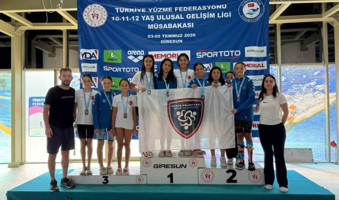 Yüzme sporunda toplam 14 madalya geldi Düzce Belediyesi Spor Akademisi Yüzme takımı, Türkiye Yüzme Federasyonu Ulusal