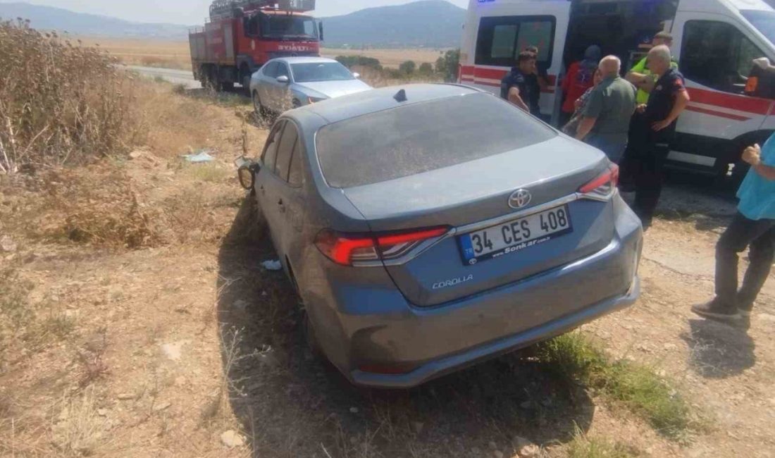 Bilecik’in Gölpazarı ilçesinde sürücüsünün direksiyon hakimiyetini kaybettiği otomobilin yoldan çıkması